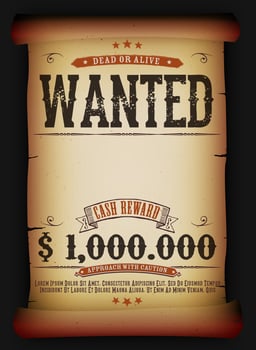 Wanted Vintage Poster On Old Parchment vector