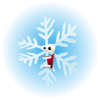 Cartoon Funny Snowflake Character vector