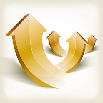 Abstract Golden Rising Arrows vector