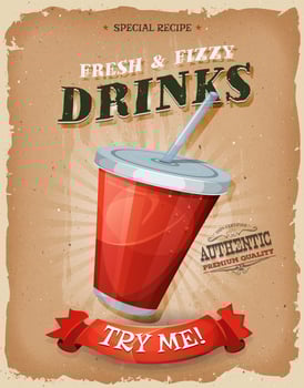 Grunge And Vintage Drinks And Beverage Poster vector