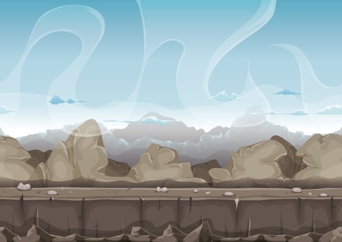 Seamless Stone And Rocks Desert Landscape For Ui Game vector