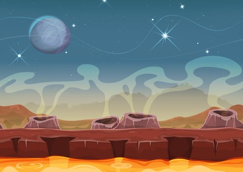 Fantasy Alien Planet Desert Landscape For Ui Game vector