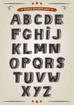 Hand Drawn Elegant Alphabet Set vector