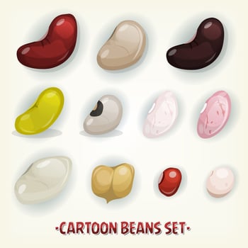 Beans, Chickpeas And Seeds Set vector