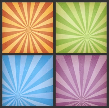 Abstract Sunbeams Backgrounds Set vector