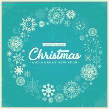 Retro Merry Christmas Greetings vector