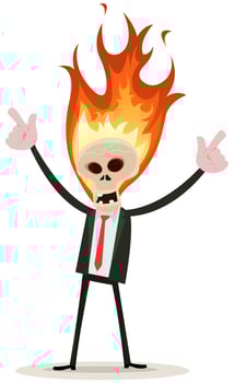 Skeleton Head Devil Businessman vector