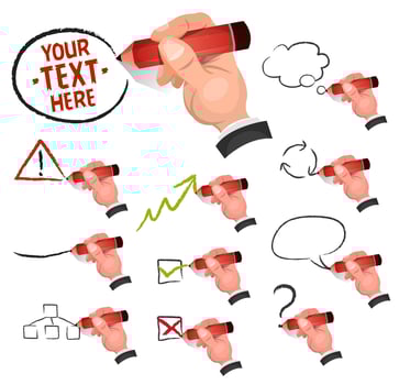 Businessman Hand Drawing Business Icons vector