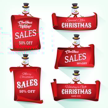 Snowman Holding Christmas Parchment Scroll vector