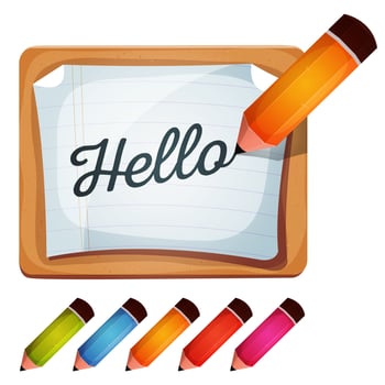 Pencil Drawing Word On Blank Sign vector