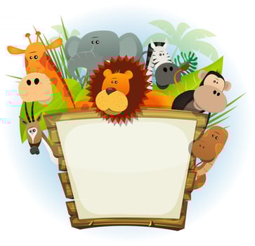 Wild Animals Zoo Wood Sign vector