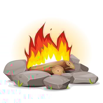 Campfire With Burning Flames vector