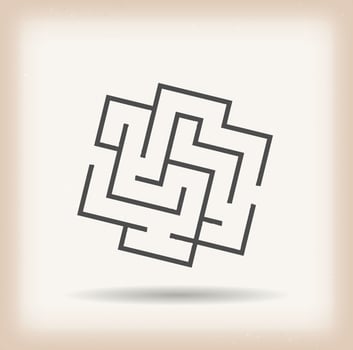 Maze Symbol On Vintage Background vector