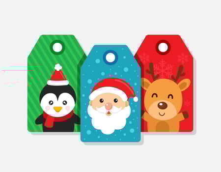 Christmas Holiday Gift Tags vector