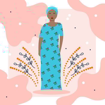 Woman In Kaftan Vector
