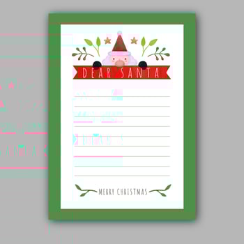 Cute Christmas Card To Santa. vector