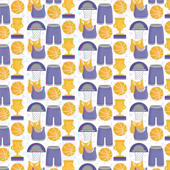 Vector Basketball Elements Seamless Pattern