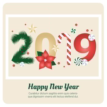 Vector New Year Greeting Card Design