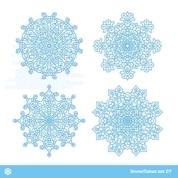 Snowflake vector symbols, christmas snow icons set
