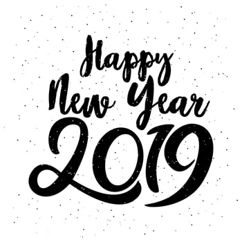 Happy Typographical 2019 New Year lettering vector