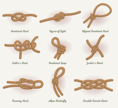 Rope Knots Set vector