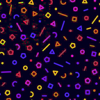 Colorful geometrical shapes, seamless background, illustration vector