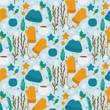 Vector Winter Hand Drawn Seamless Pattern