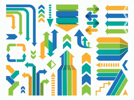 Colorful Flat Arrow Vector Set