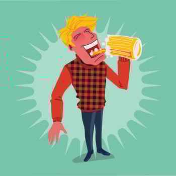 Happy Elegant Man Drinking Beer vector