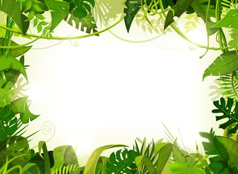 Jungle Tropical Landscape Background vector