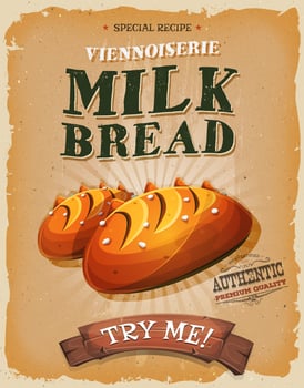 Grunge And Vintage Milk Bread Poster vector