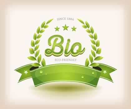 Bio And Eco Label With Green Banner vector