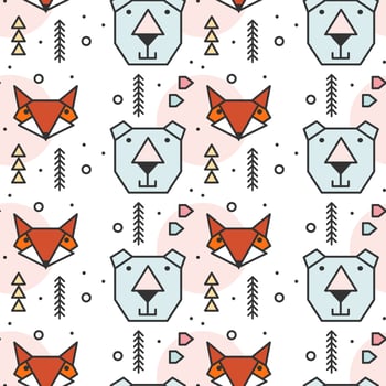 Geometric Shape Animals Pattern vector