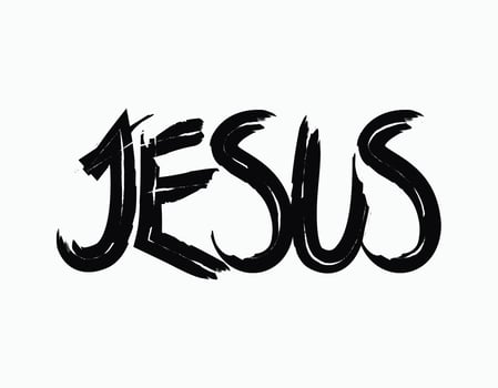 Jesus Paintbrush Lettering vector