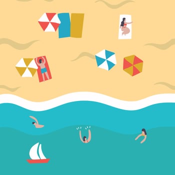 Beach Activities Landscape vector
