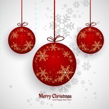Beautiful merry christmas ball decorative background vector