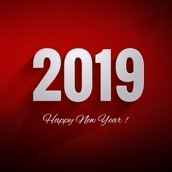 Happy New Year 2019 card celebration colorful background vector