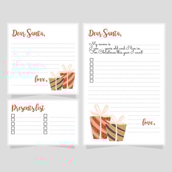 Vector Santa's Letter Templates