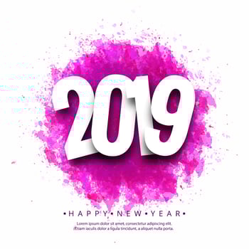 Beautiful Happy New Year 2019 text background vector