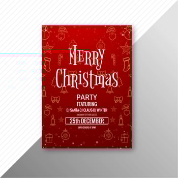 Beautiful merry christmas card template brochure design vector