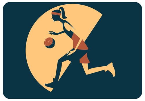 Female Basket Player Vector