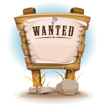 Cartoon Wood Sign With Wanted On Torn Paper vector