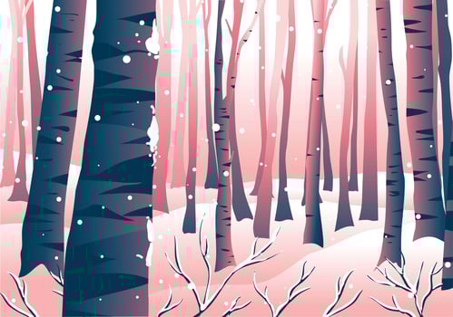 Winter Forrest Scene Landscape vector