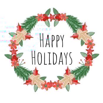 Cute Christmas Wreath With Gingerbread  vector