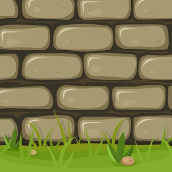Cartoon Rural Stone Wall vector