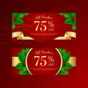 Christmas Holy Tree Gift Voucher Templates vector