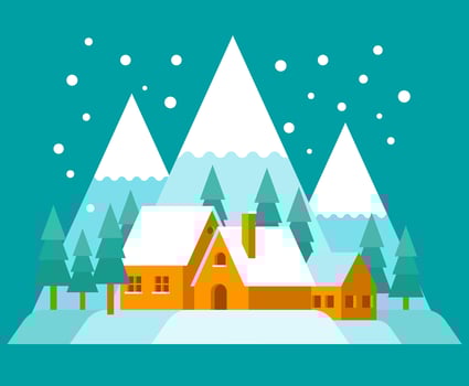 Winter Village Illustration vector