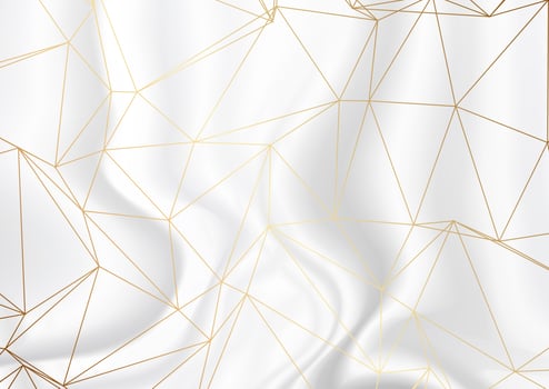 Gold low poly design on silver marble texture background vector