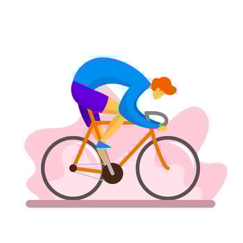 Flat Modern Boy Rides Single Speed Bicycle Vector Illustration