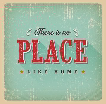 There Is No Place Like Home Retro Card vector